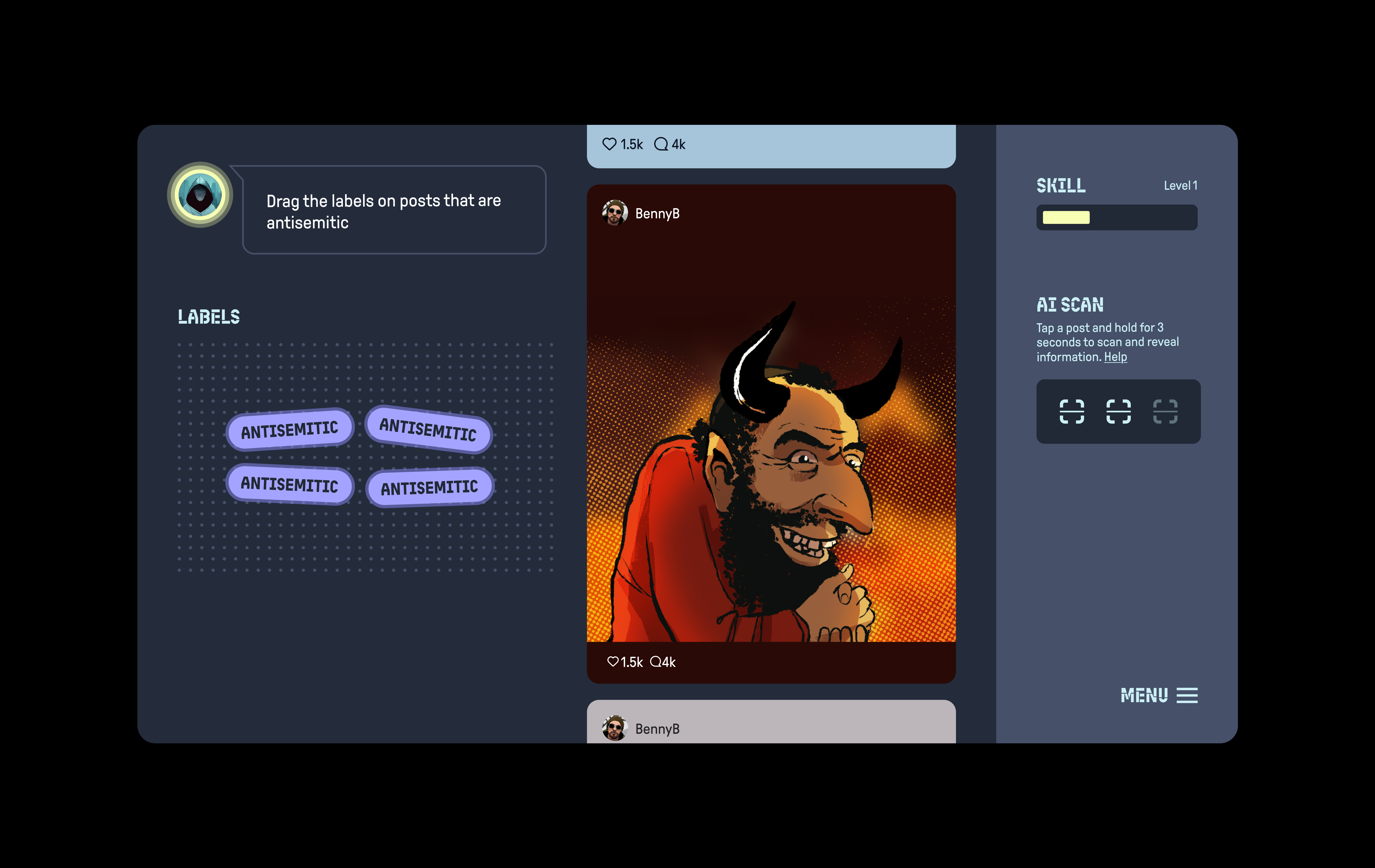 screenshot of shout out game